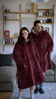 Chaleur Hooded Blanket – Burgundy - One size