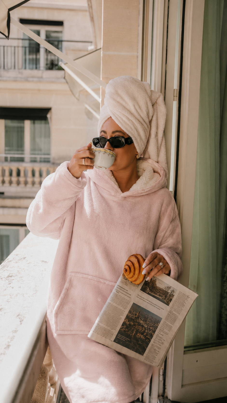 Chaleur Hooded Blanket – Licht Roze - One size
